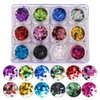 YesLady 12 Colors Laser Star Flakes 3D Nail Holographic Glitter Thin Sequins Manicure Tips