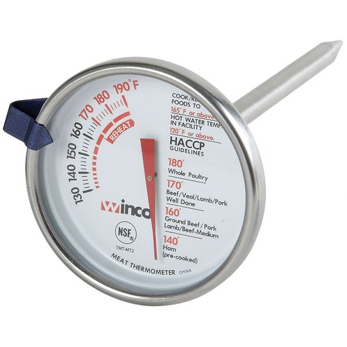 Winco 2-Inch Dial Meat Thermometer with 5-Inch Probe