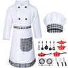 Kids Chef Costume for Boys Girls Kitchen Cooking Party Cosplay 6-7 Years Black