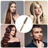 Ball-Tipped Round Hair Brush with Wooden Handle and Nylon Bristles for Short Hair, Bangs, Men's Beards, and Blow Drying