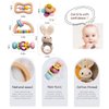 Wooden Baby Rattle Toys 5 PCS Rattle Set for Babies 0-6-12 Months Bunny Crochet Rattle Ring with Gift Box Wooden Montessori Toy for Newborn Infant Baby