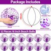 Inflatable Beach Balls Bulk 16" Glitters Pool Toys Balls for Pool, Beach, Halloween Pool Party - Swimming Pool Game Water Beach Toys Kid Party Favor Halloween Decorations Blow Up Beach Ball (12 Pack)