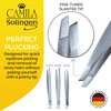 Camila Solingen CS25 4" Professional Surgical Grade Stainless Steel Precision Tip Eyebrow Tweezers for Facial Hair Shaping & Removal. Beauty Tool for Men/Women. Made in Solingen Germany (Slanted)