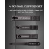 Nail Clippers Set 4PCS, Fingernail & Thick Toenail & Ingrown Nail Clippers & Nail File for Men and Women,Perfect 4pcs Nail Clippers Set(Black)