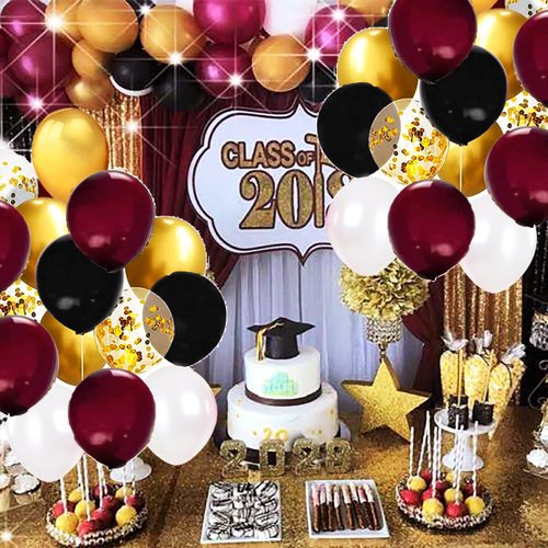 Graduation Decorations Maroon Gold 2024/Burgundy Graduation Party Decorations/Maroon Gold Black Burgundy Black Gold White Balloons FSU/Wizard Party Decorations/Burgundy Gold Birthday