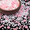600Pcs 3D Multi Shapes Nail Charms and Flatback Pearls, White&Pink Mix Styles Heart Star Bow Sunflower Embellishments for Nail Art, Craft and Decoration with Tweezer and Pickup Pencil