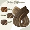 Easyouth Invisible Wire Hair Extensions Human Hair Medium Brown Fading to Strawberry Blonde Mix Medium Brown Wire Extensions Human Hair Fishing Wire Hair Extensions 18 inch 80g