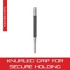 Starrett Drive Pin Punch with Knurled Grip for Driving Pins Into or Out of a Workpiece - Hardened and Tempered Steel, 4" Length, 5/32"1/16" Punch Diameter - 565D