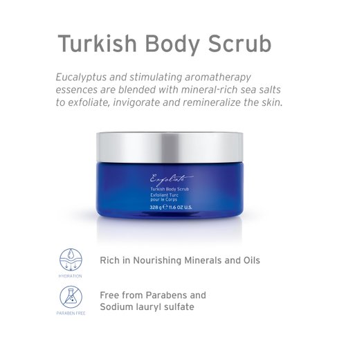 Kerstin Florian Aromatherapy Turkish Body Scrub, Exfoliating Sea Salts with Eucalyptus 11.6 oz