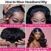 JCL Headband Wig Human Hair Body Wave Headband Wigs Human Hair Wig Glueless Wigs Human Hair Natural Color Curly Human Hair Wigs for Black Women 12 Inch Human Hair None Lace Front Wigs Human Hair