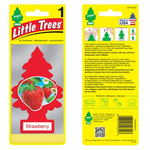 LITTLE TREES Car Air Freshener | Hanging Paper Tree for Home or Car | Strawberry | 6 Pack
