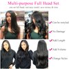 Full Head Straight Human Hair Clip ins for Black Women 14 Inch 180g Soft Brazilian Straight Hair Clip In Hair Extensions Thick Ends Natural Color 10Pcs/Set with 32 clips