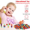 Shappy 324 Pcs Lacing Beads for Toddler 1-6 Years for School Classroom Wooden Beads Threading Toys Toddler String Beads Montessori Kids Lacing Toys Preschool Toddler Fine Motor Skills Toy