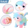 Hopearl Walking Cat Interactive Electronic Pet Singing Kitty Toy Remote Control Leash Animated Musical Kitten Miaow Wagging Tail Touch Recognition Gifts for Toddlers Birthday, Rainbow, 10.5''