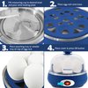 Elite Gourmet EGC007CBL# Rapid Egg Cooker, 7 Easy-To-Peel, Hard, Medium, Soft Boiled Eggs, Poacher, Omelet Maker, Auto Shut-Off, Alarm, 16-Recipe Booklet, BPA-Free, Cobalt