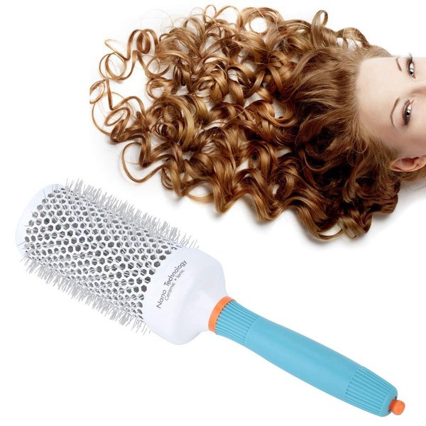 GOTOTOP Round Hair Brush Aluminum Tube, Nano Thermal Ceramic Ionic Technology, Suitable for All Hair Types and Lengths, Hairdressing Comb, 53#