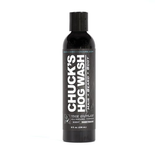 Chuck's Hog Wash - All Natural Beard and Body Wash - The Outlaw Scent, 8 oz - Leaves Your Beard Softer Than its Ever Been and is Suitable for Daily Use