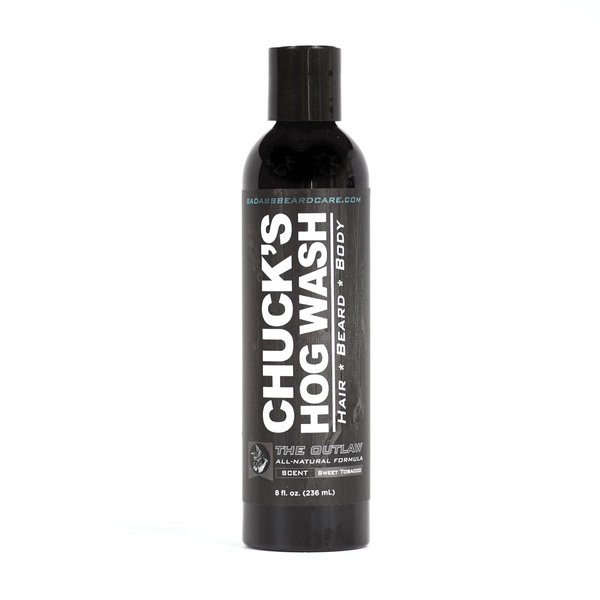 Chuck's Hog Wash - All Natural Beard and Body Wash - The Outlaw Scent, 8 oz - Leaves Your Beard Softer Than its Ever Been and is Suitable for Daily Use