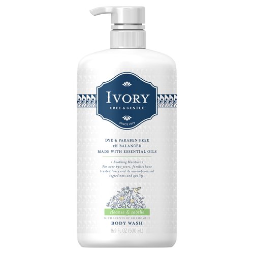 Ivory Free & Gentle Cleanse & Soothe Body Wash, Chamomile