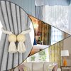Nieffeiy 2 Pack Magnetic Curtain Tiebacks Cotton Hand Woven Tie Back Decorative Rope Holdbacks for Curtains Draperies No Tools Required, Beige