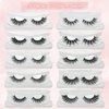 Fluffy Lashes 18mm False Eyelashes 30 Pairs 10 Styles Mixed Natural 9D Faux Mink Lashes Bulk Soft Reusable Fake Eyelashes Wholesale Lash with Glitter Portable Boxes