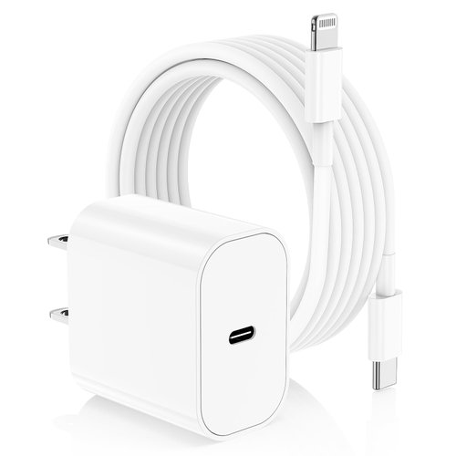 iPhone Fast Charger, Type C Wall Charger Block Plug and 10ft USB C to Lightning Charging Cable Cord Long, Power Adapter Cube Brick Box for Apple iPhone 14 Pro Max/14 Plus/14/13/12 Mini/11/XS Max/XR/X