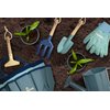 Kinderific Gardening Set, Tool Kit, for Kids, STEM, Includes Tote Bag, Spade, Watering Can, Rake, Fork, Trowel and Gloves (Blue)