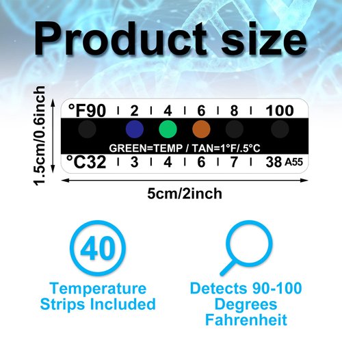 Flutesan 40 Pieces Temperature Strips Urine Testing Adhesive Temperature Strips 90 to 100 Fahrenheit Degree Sticky Thermometer for Bottle