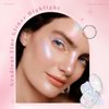 HOSAILY Chameleon Face Highlighter Palette, Multichrome Glitter Shimmer Rainbow Eyeshadow Makeup, Holographic Metallic Long Lasting Eye Looks, Multi-Dimensional Inner Corner Face Illuminator 01