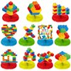 Faccito 33 Pcs Building Block Birthday Party Supplies Building Block Themed Honeycomb Centerpieces Decorations Brick Table Gifts for School Valentine's Day Holiday Party Reward Gifts Decor