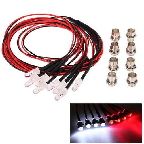2 Sets RC 8Leds LED Light Kit Accessories RC Headlights/Taillight Kit Accessories for 1/10 1/8 Modes for Traxxas Tamiya ARRMA HSP Redcat Axial SCX10 RC Cars
