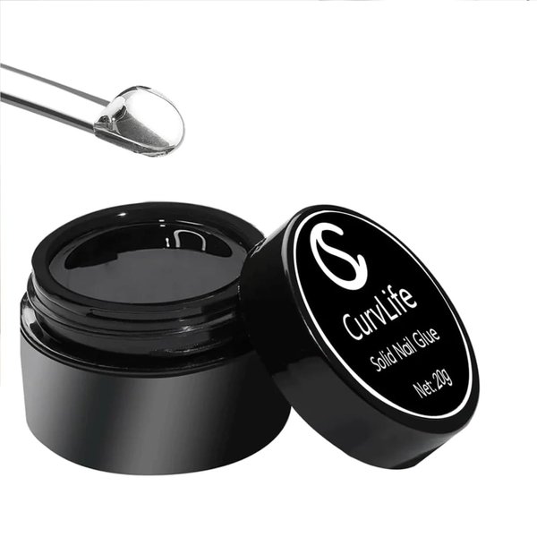 Curvlife Soft Gel X Nails Curvlife Solid Nail Glue Gel - 15g Nail Gel for Press On Nails, Upgrade 3 in 1 Nail Gel for Fake Nails Soft Gel Full Cover Nail Tips For Nail Strengthen UV Light Cured
