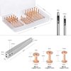 JUNESunShine 84Pcs, Copper Rivets and Burrs, 9 and #12 Burrs Setter, Leather Rivets Fastener Install Setting Tool with 4mm Leather Hole Punch Cutter for Belts Wallets Collars Leather Working Supplies