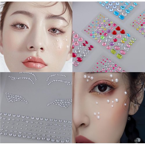 4 sheets Colorful Gem Stickers Rhinestones Adhesive Backed Crystal Stickers for Crafts Acrylic Rhinestones for Kids' DIY Craft Projects