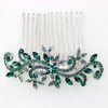 Faship Gorgeous Green Crystal Floral Hair Comb