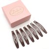 Dofash 12Pcs 6CM/2.36IN Metal Slim Snap Hair Clips Long Hair Barrettes Hair Accessories for Women Thick Hair（Brown）