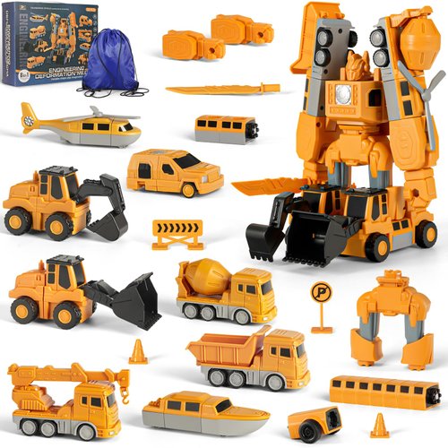 Magnetic Transform Engineering Car Toy, Magnetic Cars and Trucks Toy Assembled Toys with Gift Box, Engineering Toys for Toddlers Outdoor Toddler Activities Toys Magnetic Blocks for Kids Age 3-9