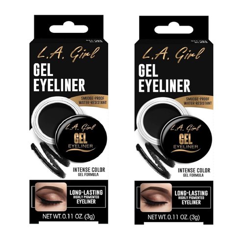 L.A. Girl Pack of 2 Gel Eyeliner, Jet Black GEL731