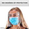TCP Global Salon World Safety Face Shields with All Clear Glasses Frames (Pack of 25) - Ultra Clear Protective Full Face Shields to Protect Eyes, Nose, Mouth - Anti-Fog PET Plastic, Goggles