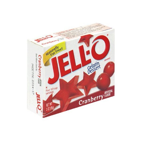Jell-O Cranberry Gelatin Dessert, 3oz Boxes (Pack of 12)