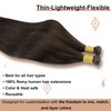 Full Shine Sew in Hand Tied Weft Hair Extensions Weft Extensions Human Hair Remy Human Hair Dark Brown Wefts Brazilian Hair For Women Invisible Weave Color #2 60 Gram 22 Inch