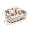 1/12 Dollhouse Sofa Set,16 Pcs Wooden Miniature Dollhouse Accessories Furniture Set,Kitten,Table,Tea Set,Carpet and Living Room Fabric Furniture Couch with Back Cushions for Dollhouse Lovers