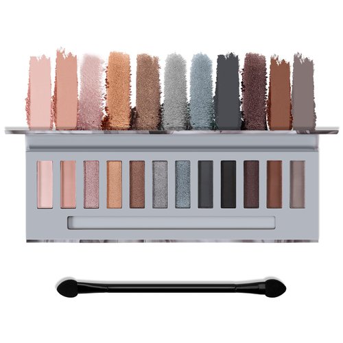 GEUUFEA 12 Colors Smoky Eyeshadow Palette, Dark Blendable Eye Shadow Palette, Matte Shimmer Eye Makeup Powder for a Bold Retro Look