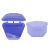 Trapezoid Retainer Case, Mouth Guard Cases, Denture Case Partial Tooth Case Denture Box Denture Storage Boxes, Travel Portable Denture Bath Box for Home Office Purple