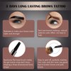 LSxia 2 Pcs Peel Off Tattoo Eyebrow Gel Set, Natural Color Eye-Brow Gel Long-Lasting Waterproof Eyebrow Tattoo, Easy Peel Off Eyebrow Brow Tattoo Makeup -Up To 3 Days (Brown)