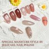 JODSONE 23PCS Gel Nail Polish Set 20 translucent Jelly Color Natural and Elegant Long Lasting Suitable for Home and Salon