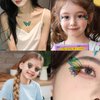 12 Sheets Butterfly Temporary Tattoos Sticker Green Peacock Wings Feather Pattern Waterproof Decal Women Face Eye Makeup Art Party Supplies