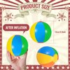 Hungdao 72 Pcs Mini Beach Ball Decoration Rainbow Small Beach Ball with Hanging Rope and Hooks Inflatable Pool Ball Blow up Sport Ball Toy for Water Games Summer Hawaiian Party Ornament