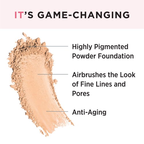 IT Cosmetics Medium Full-Coverage Anti-Aging Powder Foundation with Collagen & Hyaluronic Acid - 0.3 oz Compact