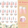 EternalClassic 120pcs French Tip Press on Nails Medium Square Fake Nails, Glossy Nude Medium Square Nails Press on White Acrylic Artificial False Nail Tips Stick Glue on Nails for Women Girls